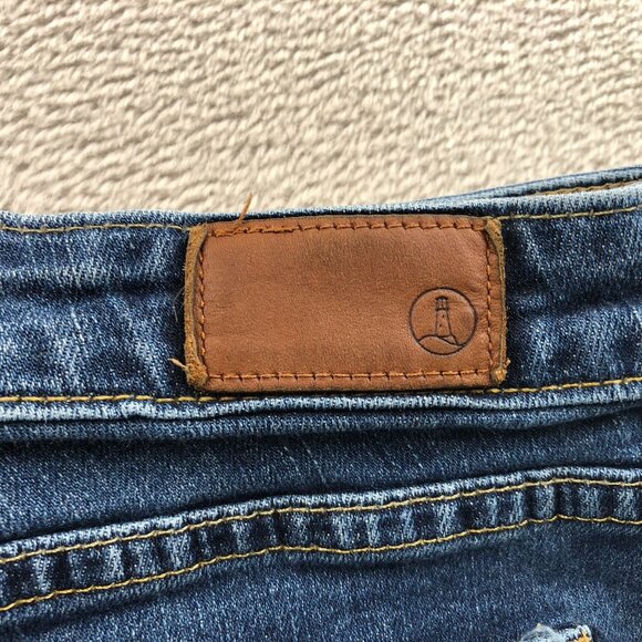 Lands End Womens Jeans Size 14 Mid Rise Bootcut Blue Denim Casual Cotton Classic - Picture 14 of 16